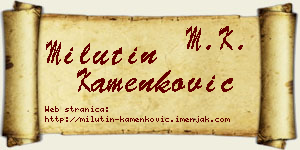 Milutin Kamenković vizit kartica